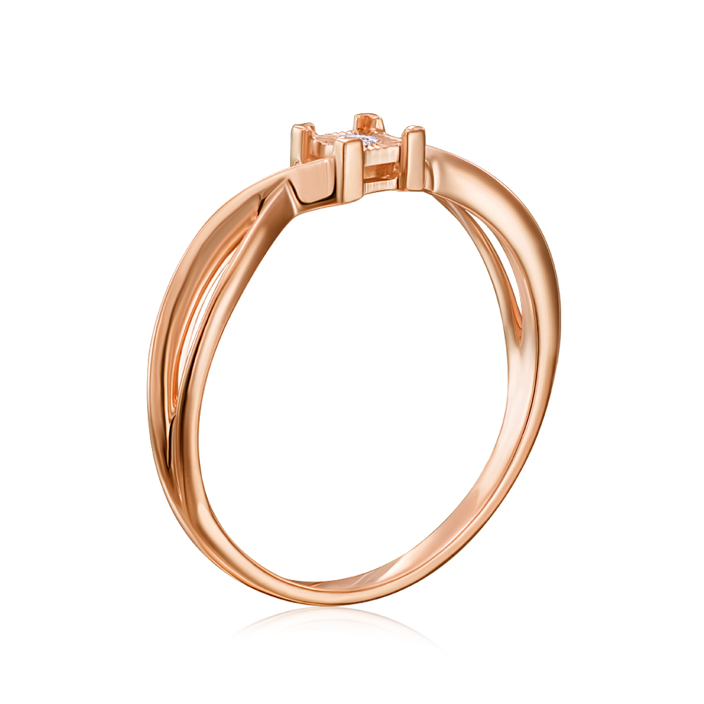 Золотое кольцо с бриллиантом. Артикул 53352/1.25