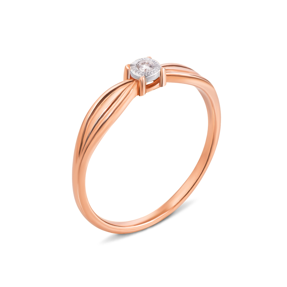 Золотое кольцо с бриллиантом. Артикул 53359/1.75
