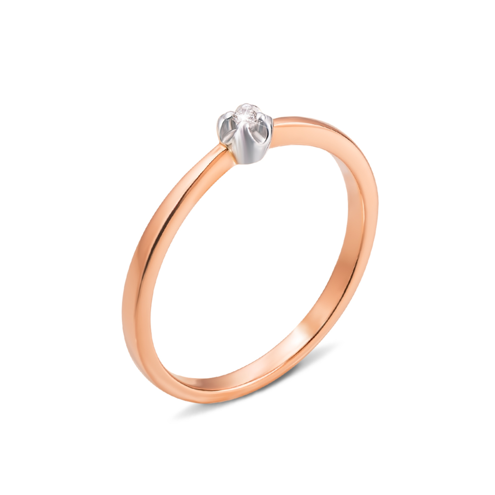 Золотое кольцо с бриллиантом. Артикул 53367/1.5