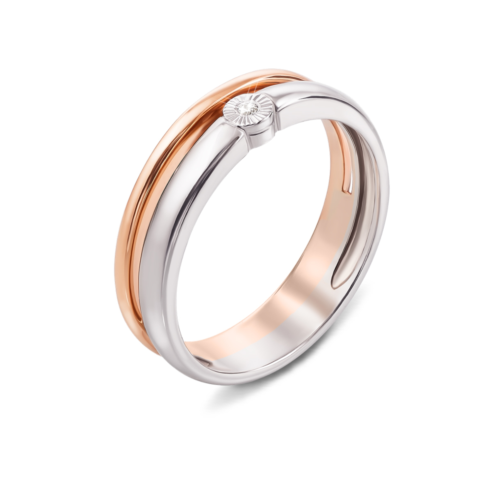 Золотое кольцо с бриллиантом. Артикул 53381/1.25