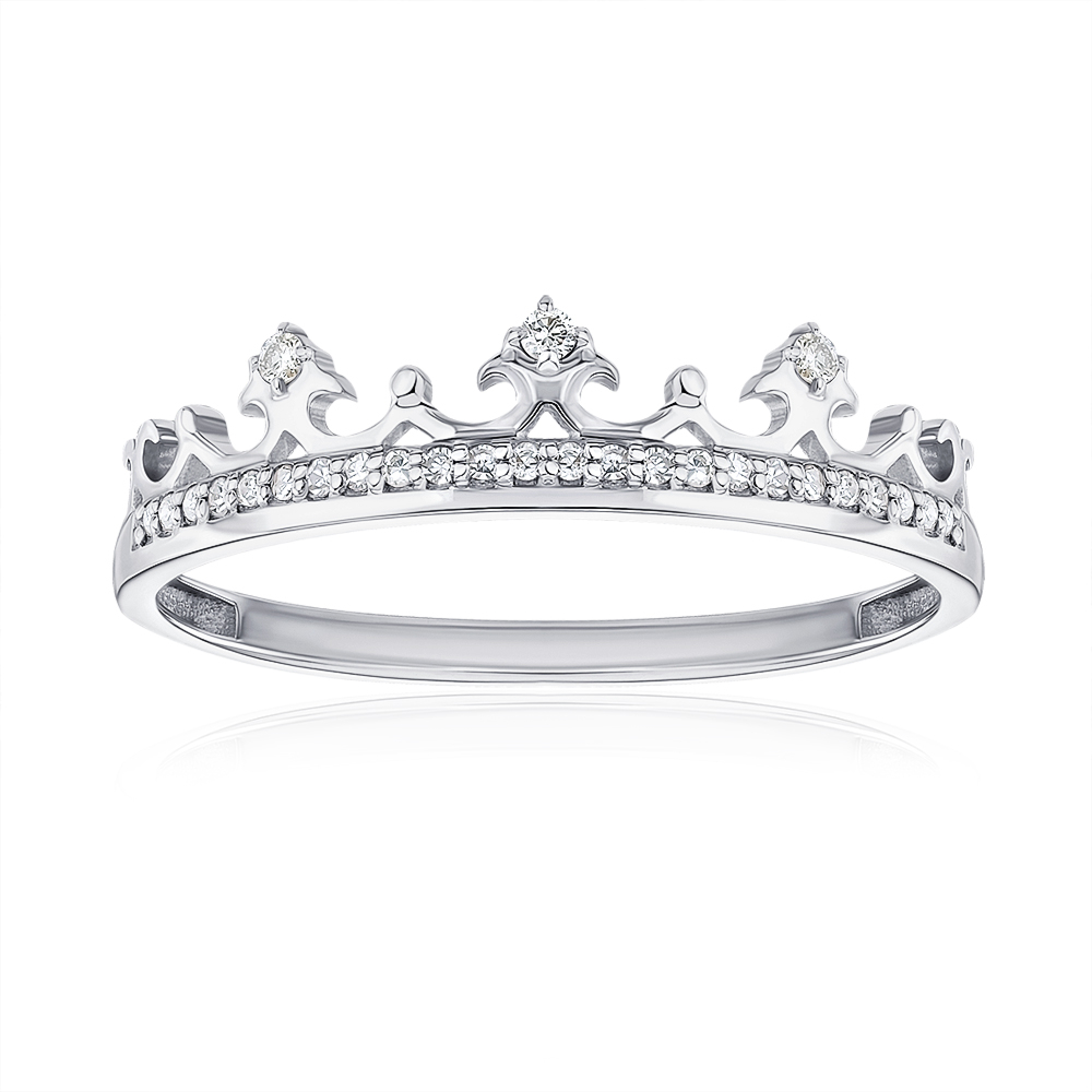 Золотое кольцо Корона с бриллиантами 53556/02/1/9817