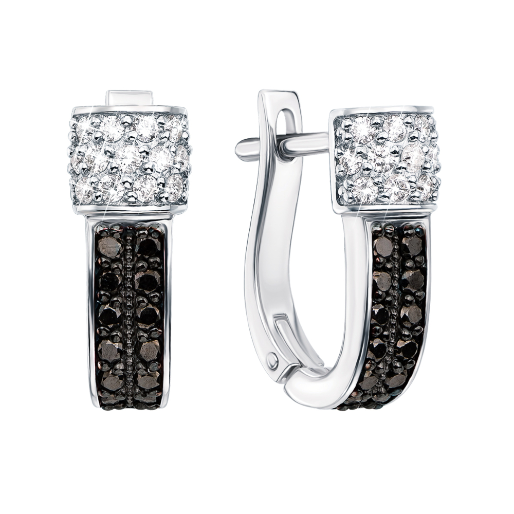 Золоті сережки з діамантами 53715/02/1/11787