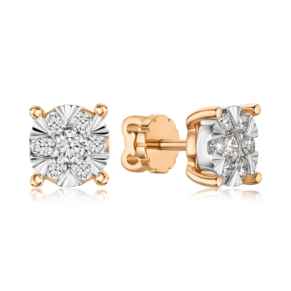 Золоті сережки з діамантамм 53784/14/1/9527