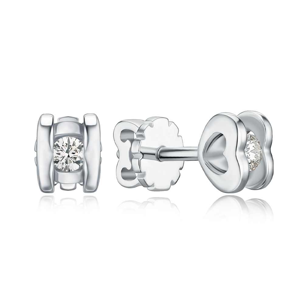 Золоті сережки з діамантом 53875/02/1/8556