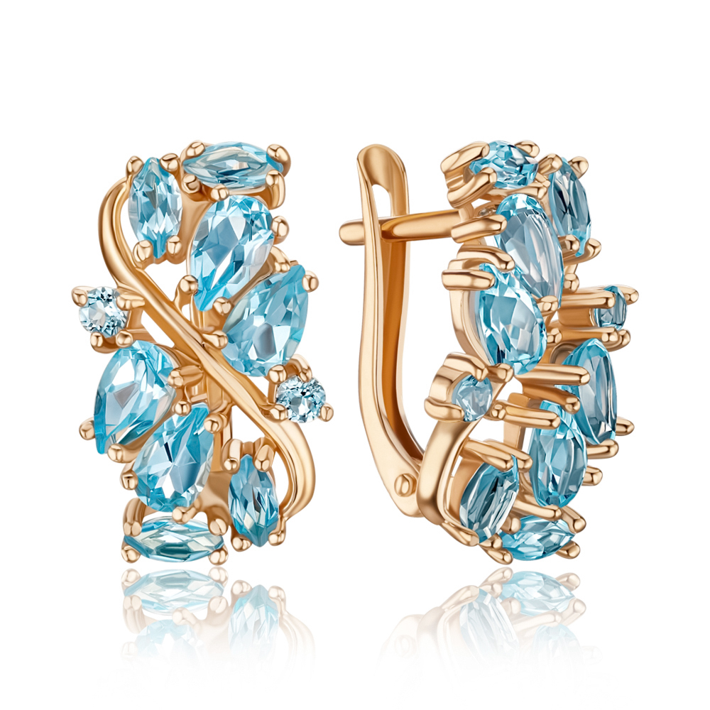 Золотые серьги с топазами 540202/01/0/7333