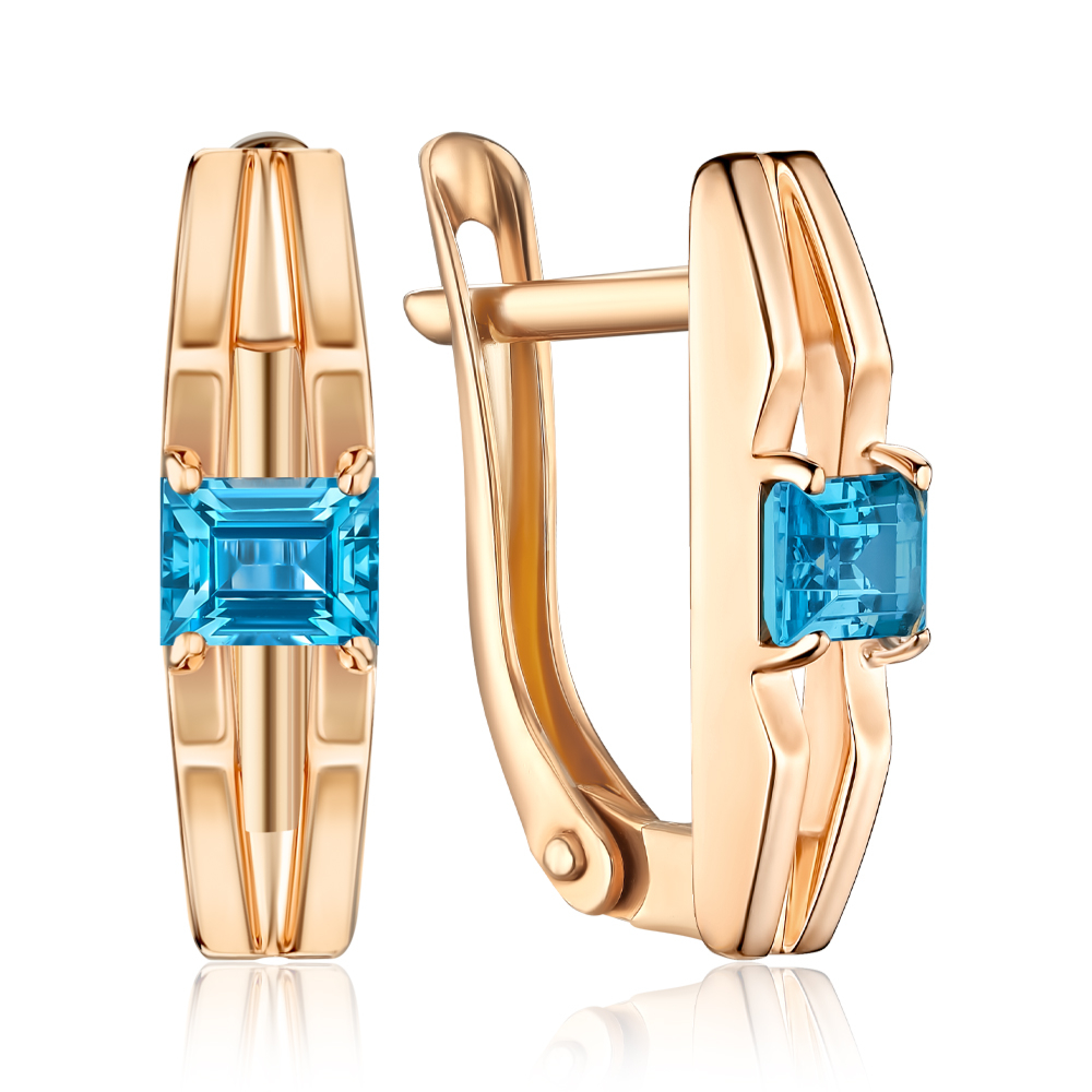 Золоті сережки з топазом 540292/01/0/7946