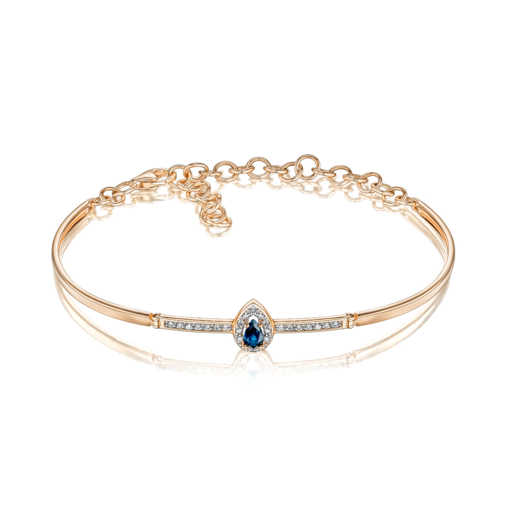 Золотой браслет с сапфиром и бриллиантами 560038/01/1/9627