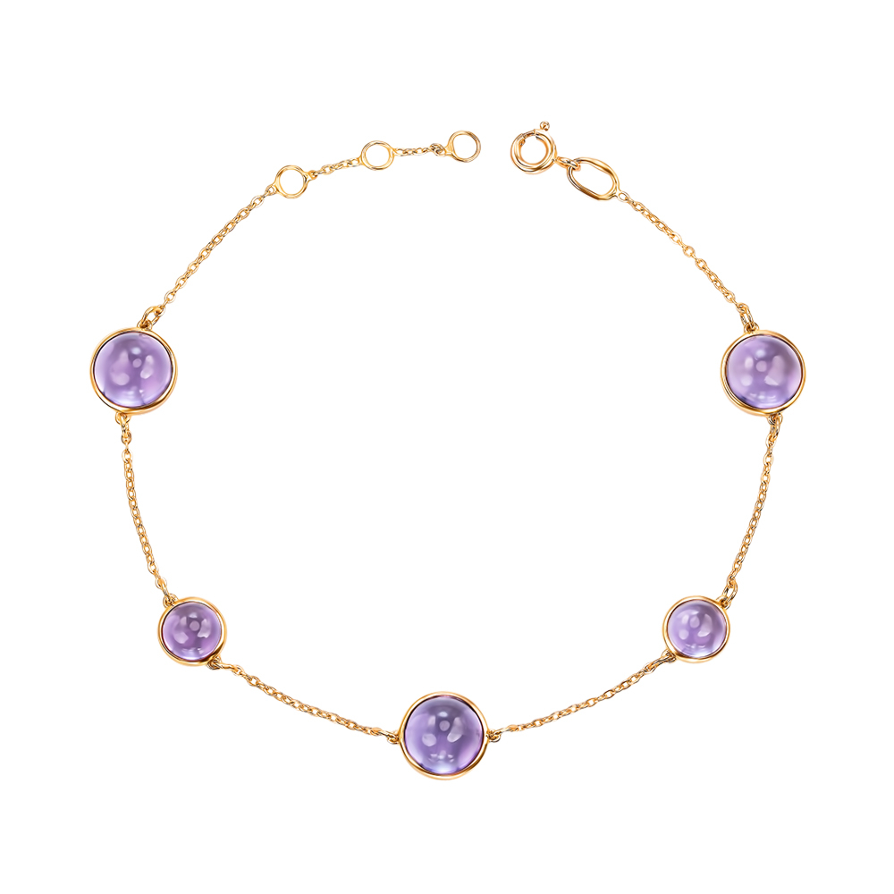 Золотой браслет с аметистом 570009/66024-3/01/0/16264