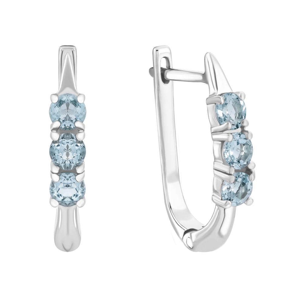 Серебряные серьги с топазом. Артикул UG5584/тз с б/з род