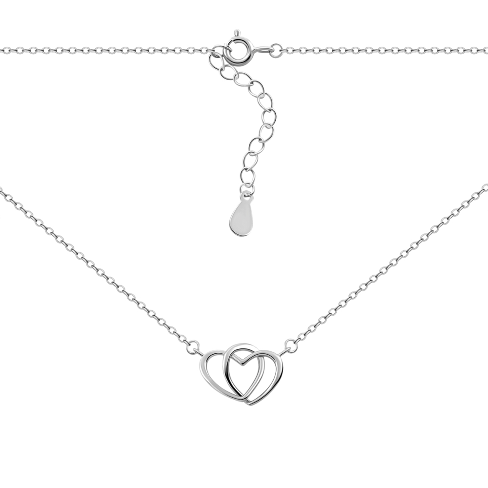 Серебряное колье Сердце. Артикул UG55D14474