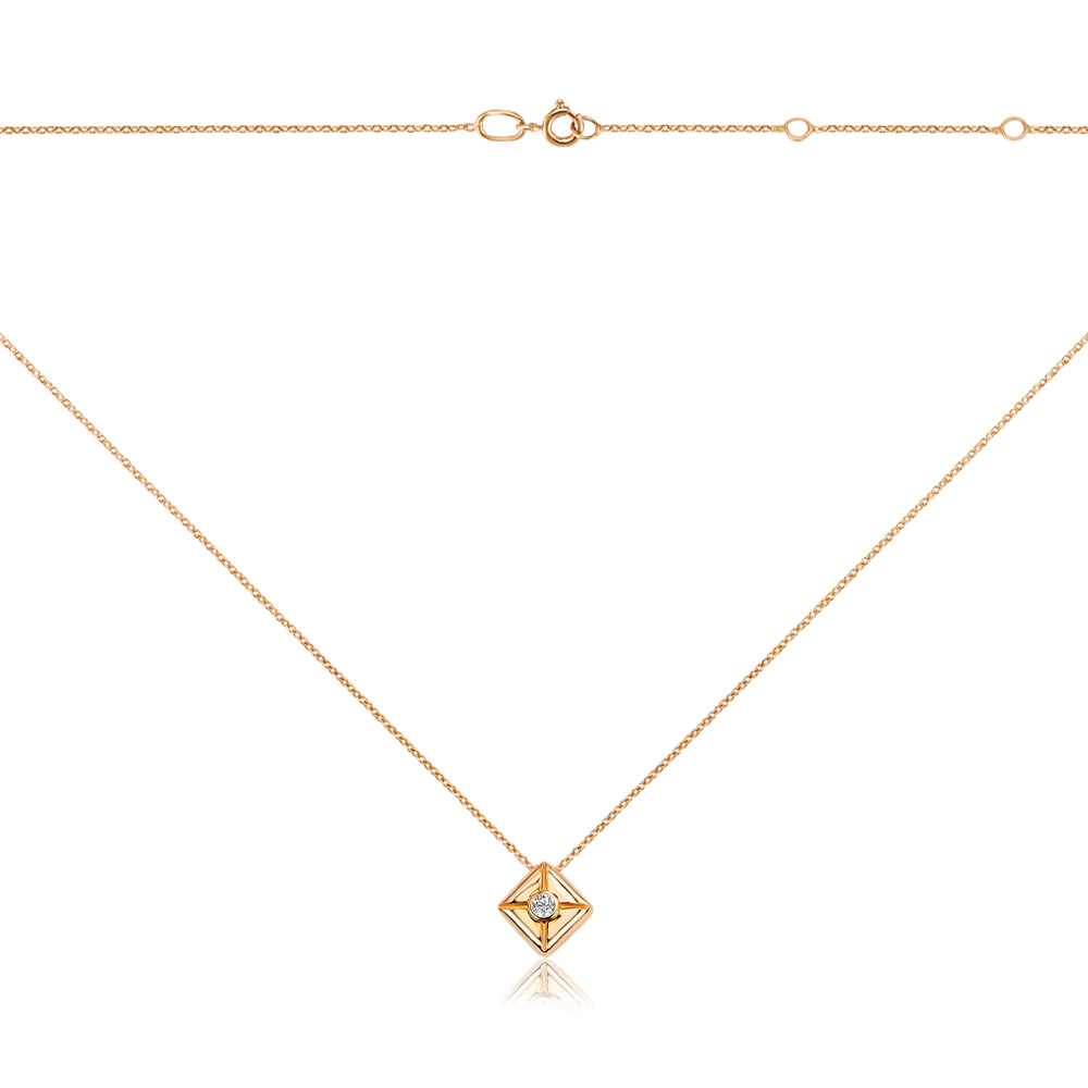 Кольє з червоного золота з фіанітом 60191/66024-3/01/0/28