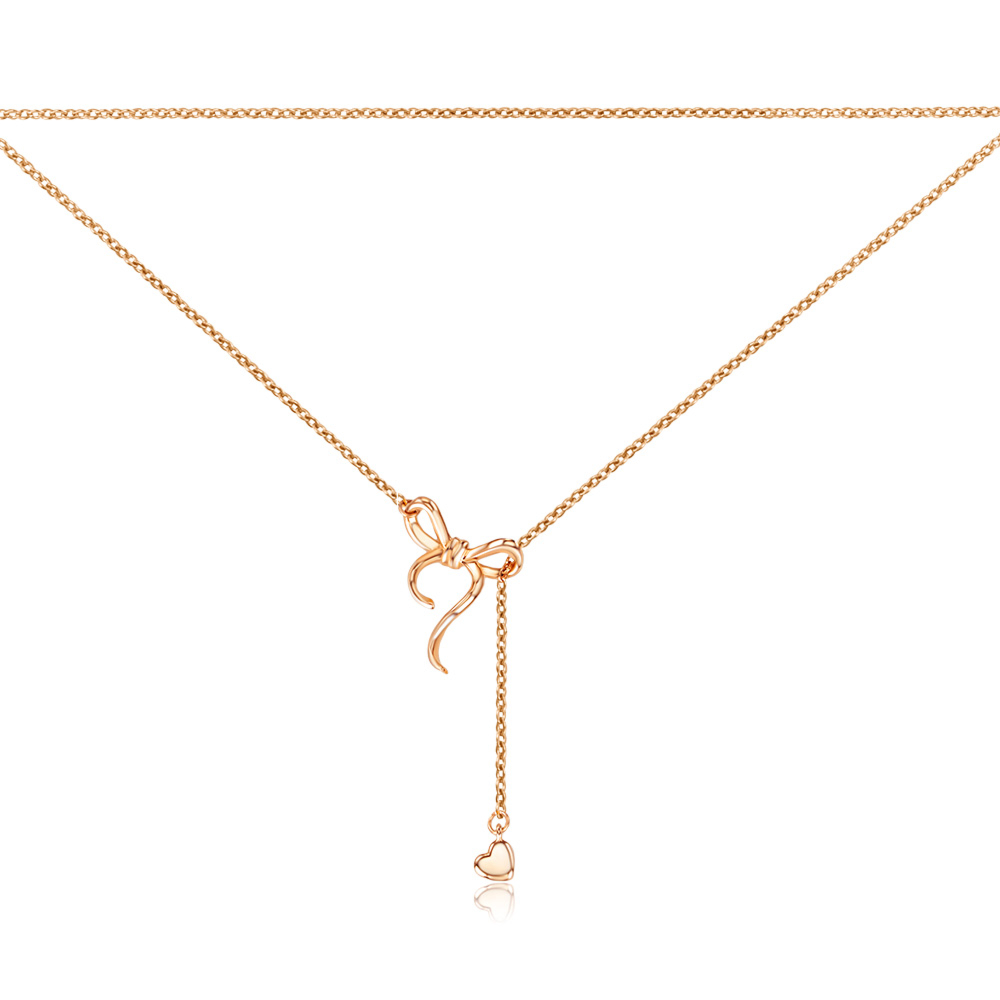 Золотое колье «Бантик» без вставки 60205/66024-3/01/0