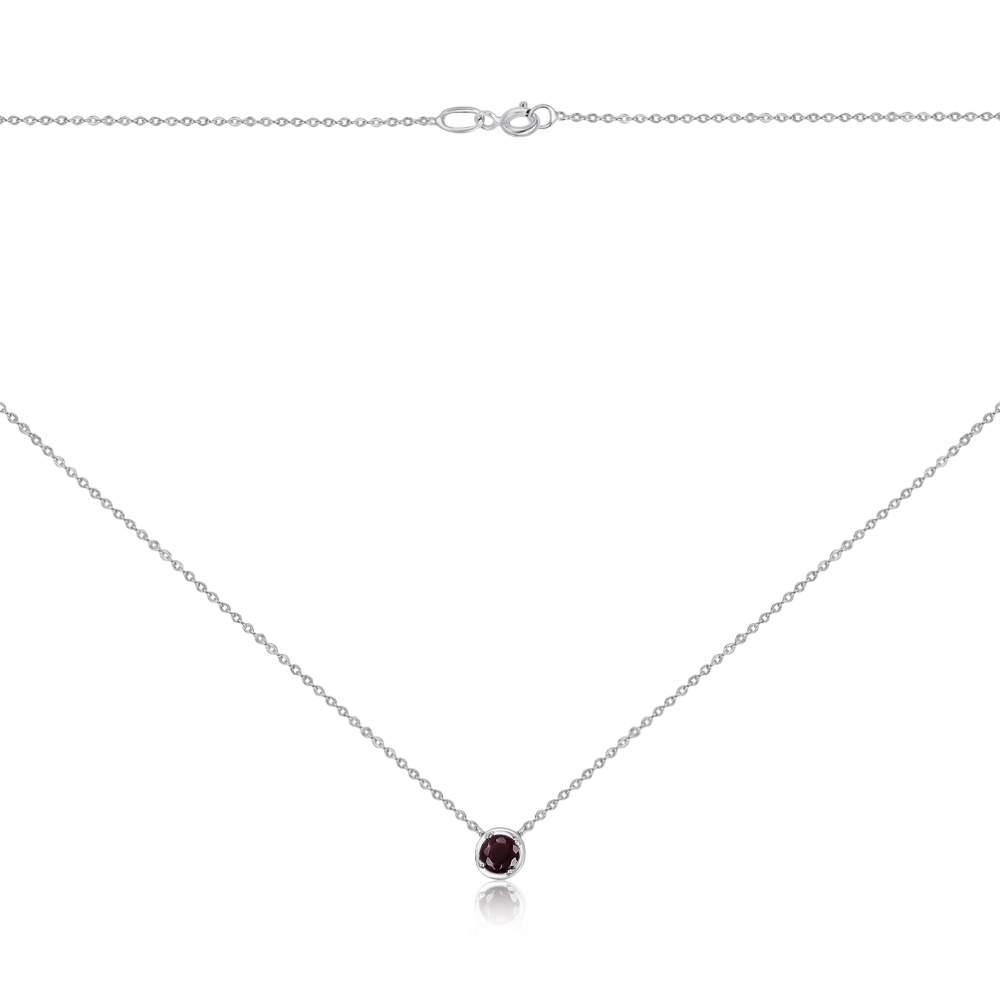Серебряное колье с гранатом 6032/66024-3/12/1/5086