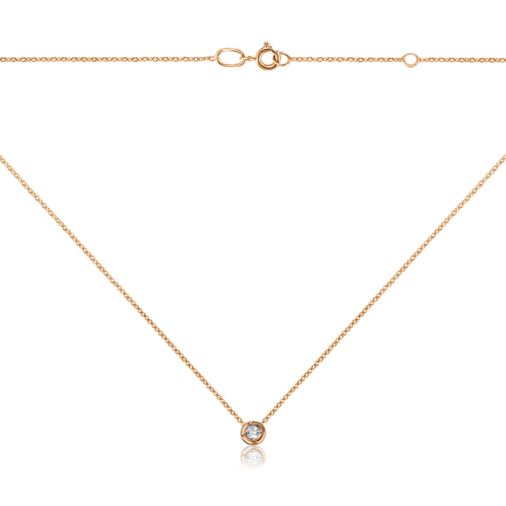 Золотое колье с фианитом 6033/66024-3/01/0/53