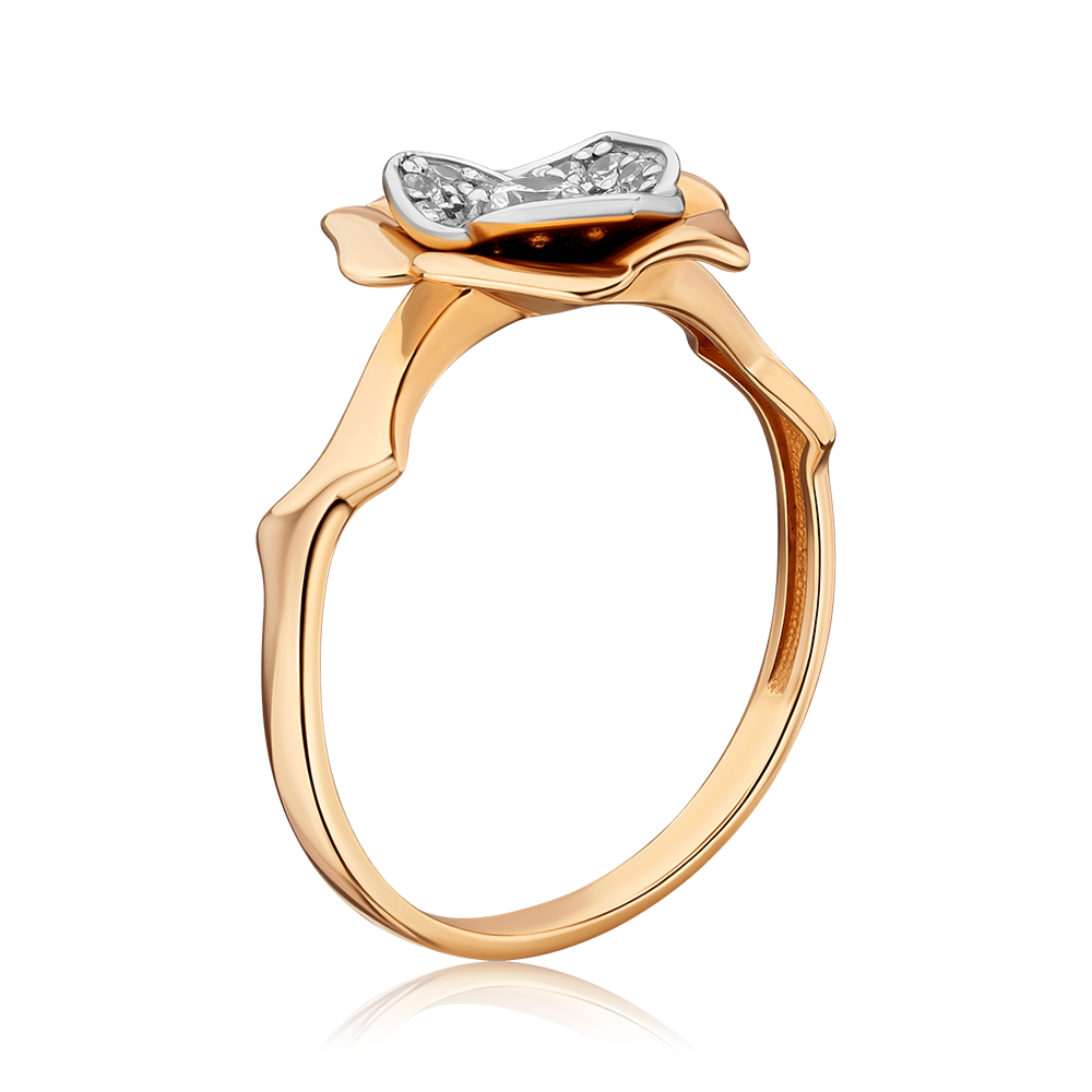 Золота каблучка з фіанітами 700412