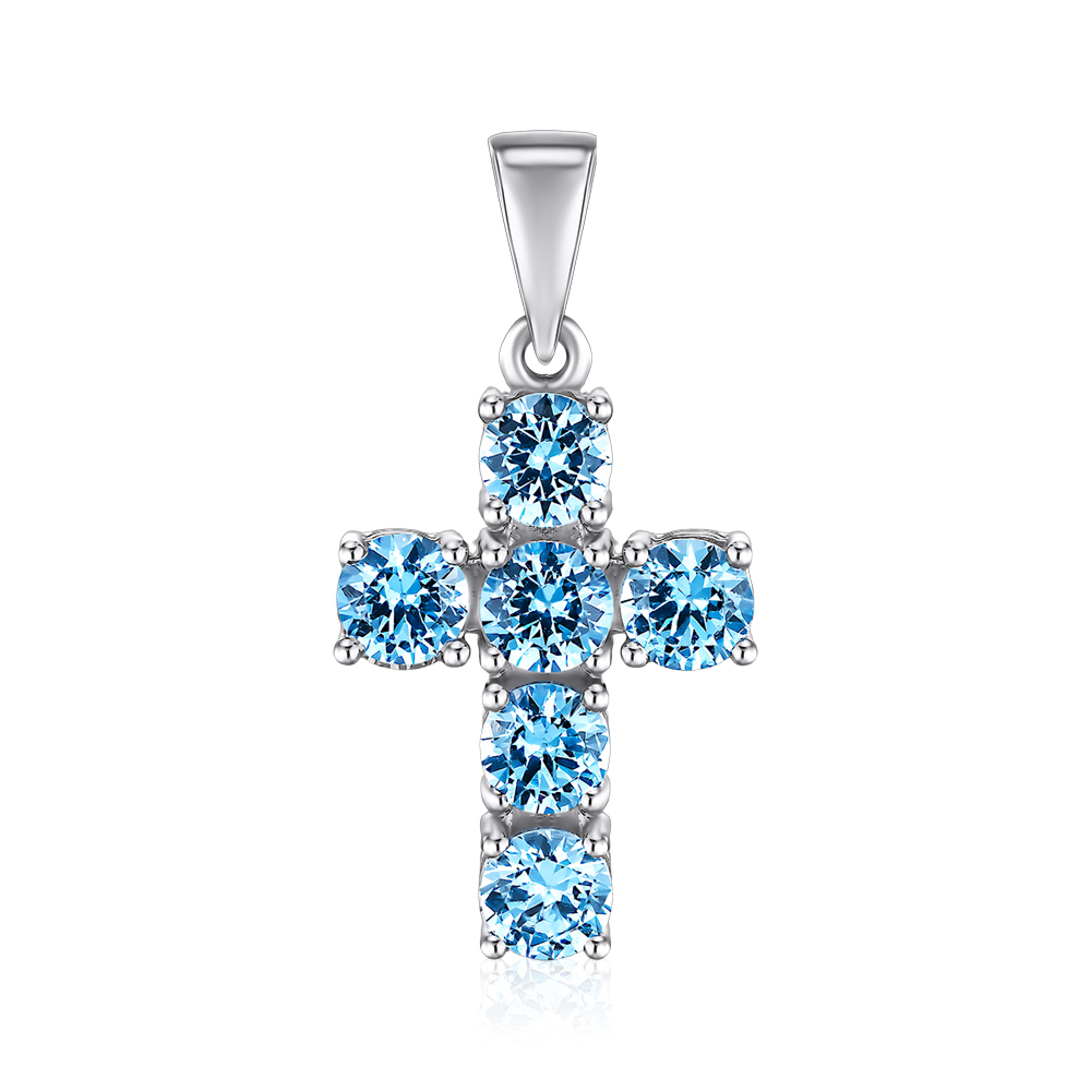 Срібний хрестик з шпінеллю 70275/12/1/1003