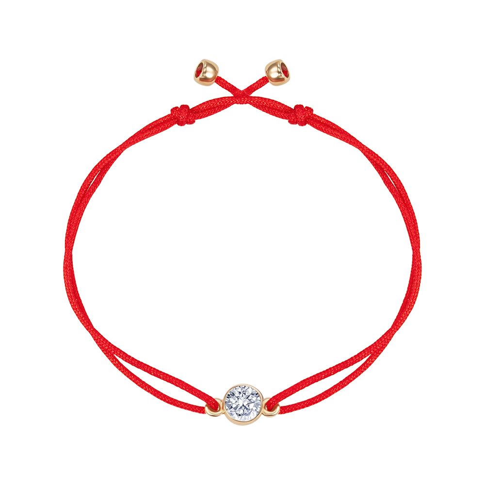Синтетический браслет красного цвета с вставками из золота и фианитом Tesori 7149/01/0/4024