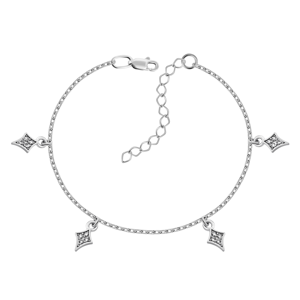 Серебряный браслет с фианитами. Артикул UG575226б
