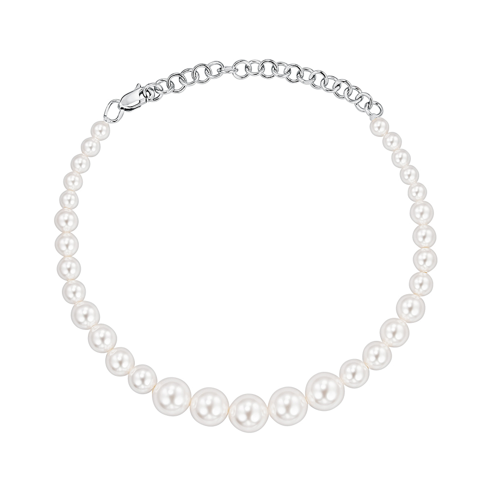 Браслет из серебра с искусственным жемчугом 77527/12/0/21496