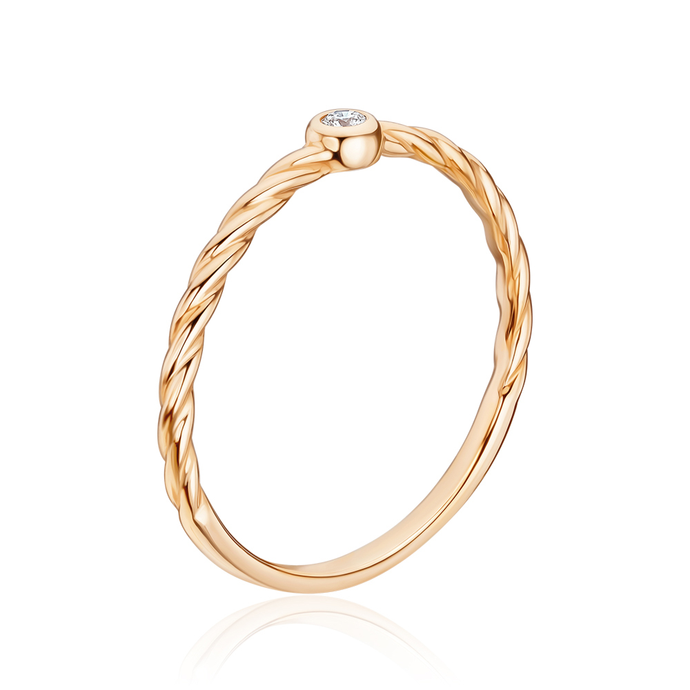 Золотое кольцо с бриллиантом 800156/01/0/8581