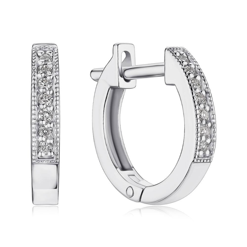 Золоті сережки-конго з діамантами 8070112/02/1/8037