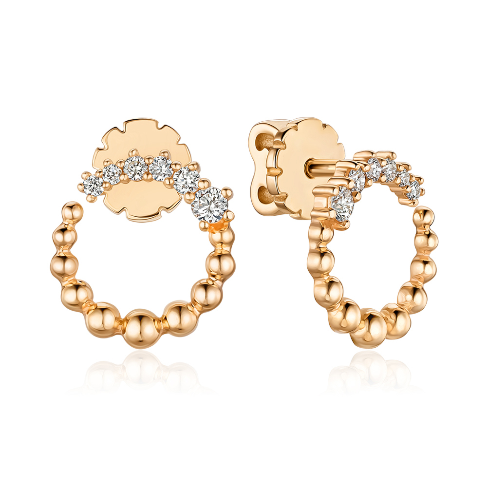 Золоті сережки-пусети з діамантами 8070114/01/0/11113