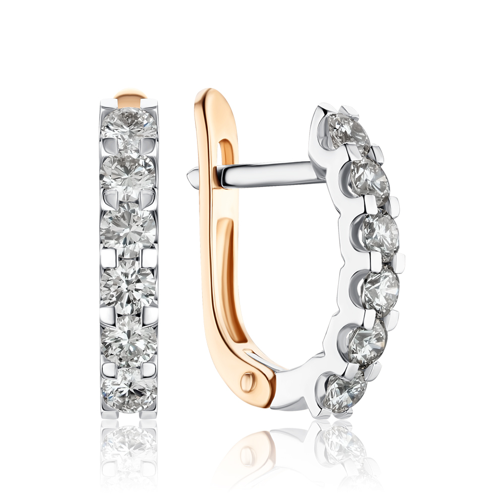 Золоті сережки з діамантами 8070135/14/1/8556