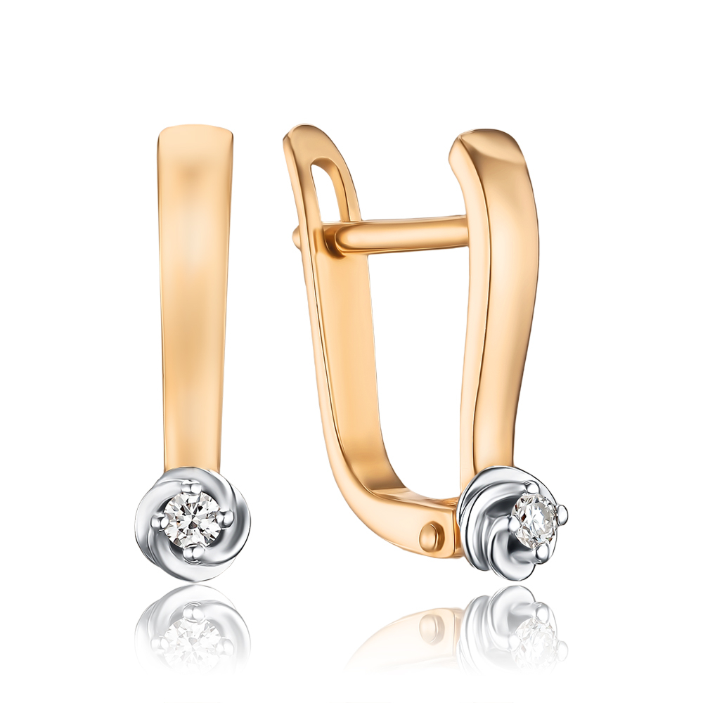 Золоті сережки з діамантом 807026/01/1/8581