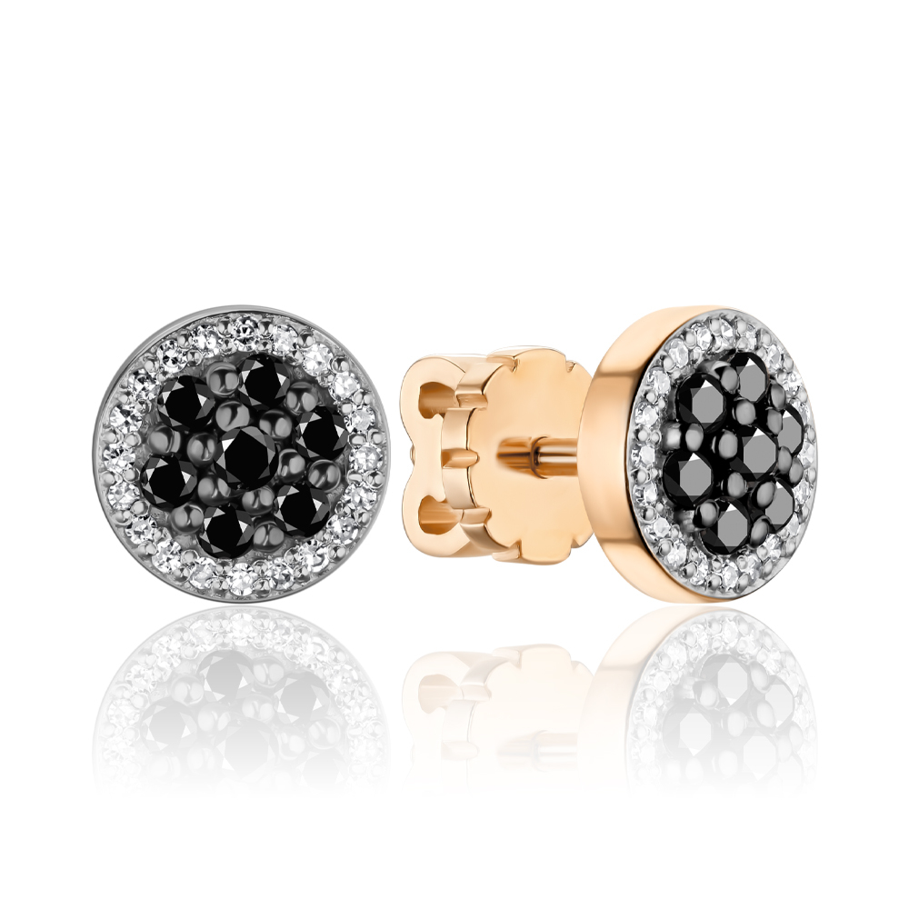 Золотые серьги с бриллиантами 807057/01/1/11757