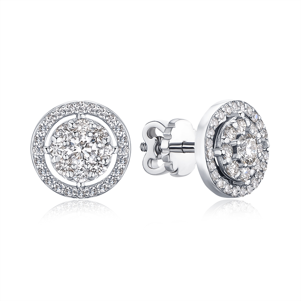 Золоті сережки-пусети з діамантами 807094/02/1/11647