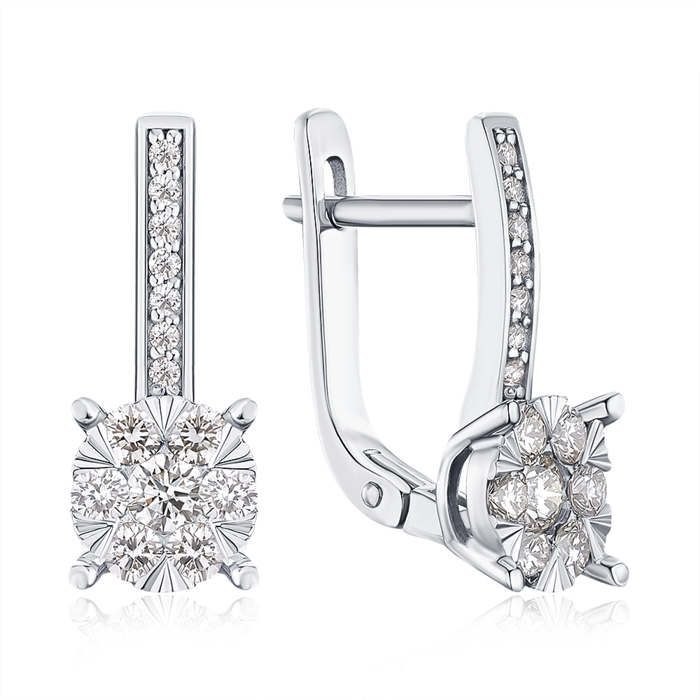 Золоті сережки з діамантами 807098/02/1/11008