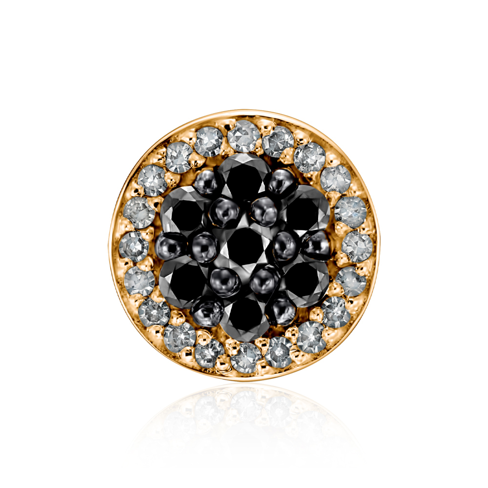 Золота підвіска з чорними та білими діамантами 809025/01/1/10353