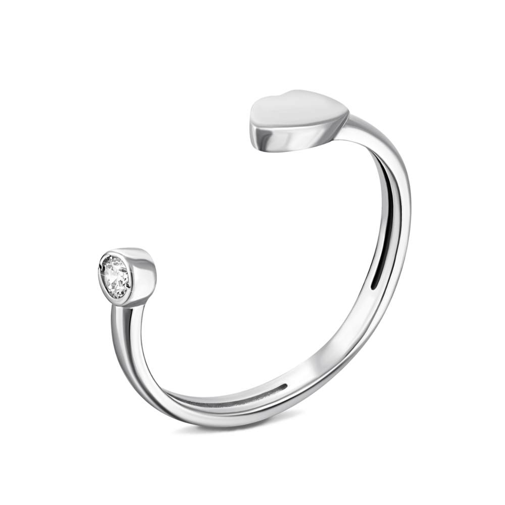 Фаланговое серебряное кольцо с фианитом. Артикул UG581704б
