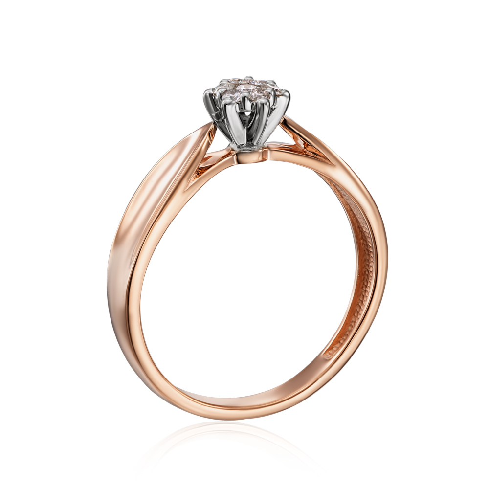 Золотое кольцо с бриллиантами. Артикул 880145