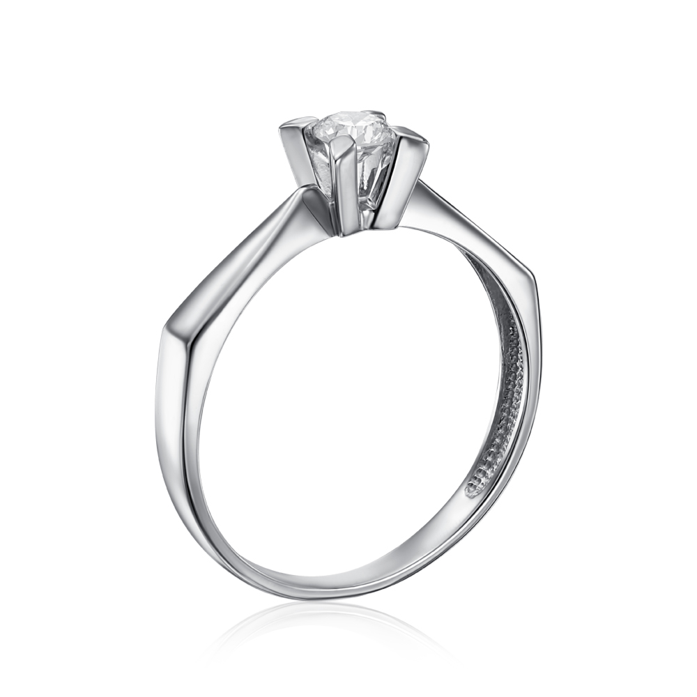 Золотое кольцо с бриллиантом. Артикул 880205-бел