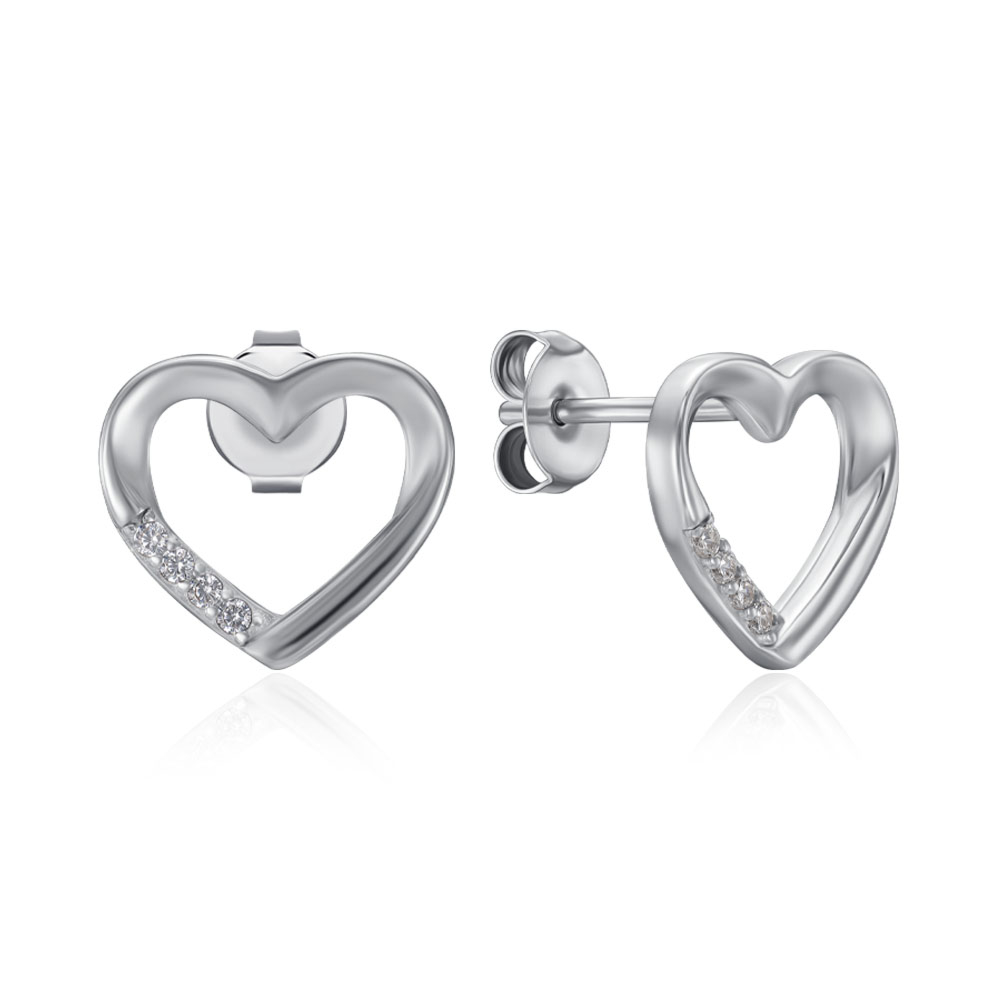 Серебряные серьги с фианитами. Артикул 8EA0303-E/12/1