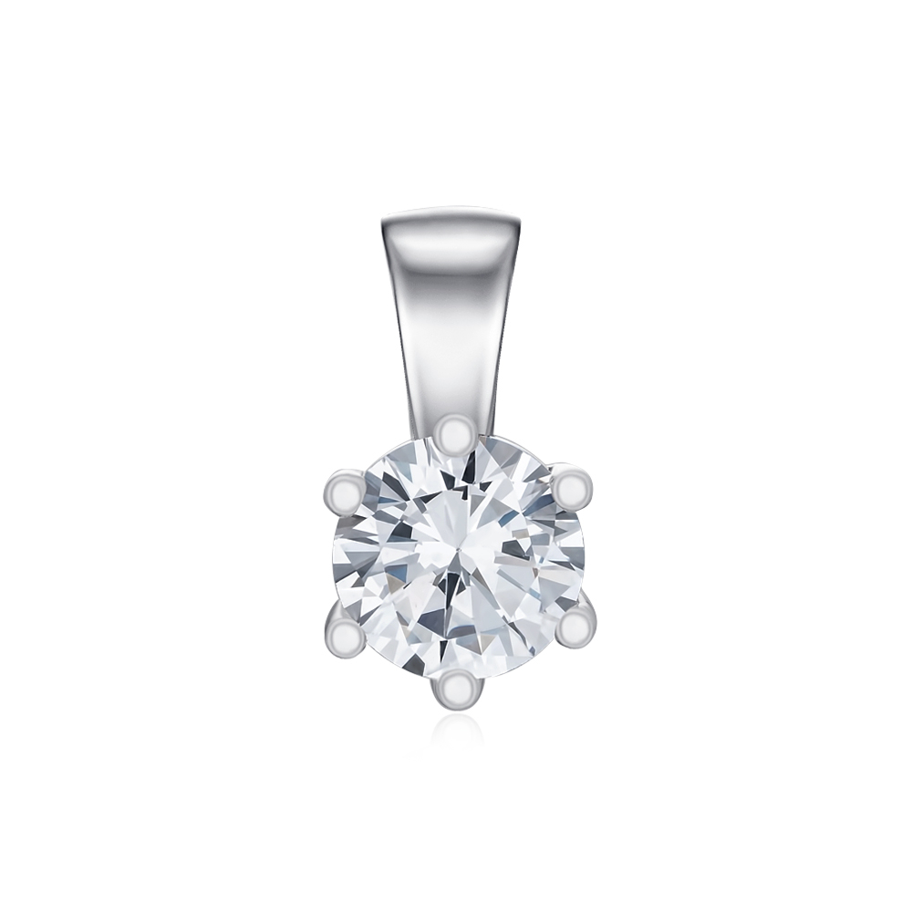 Срібна підвіска з фіанітом 8P21982-P/12/1