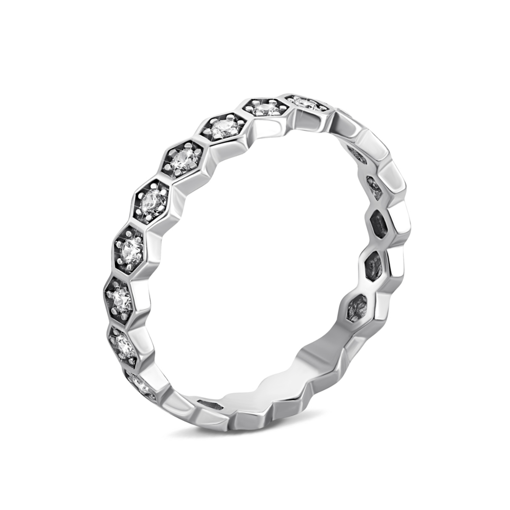 Серебряное кольцо с фианитами. Артикул UG5910165б