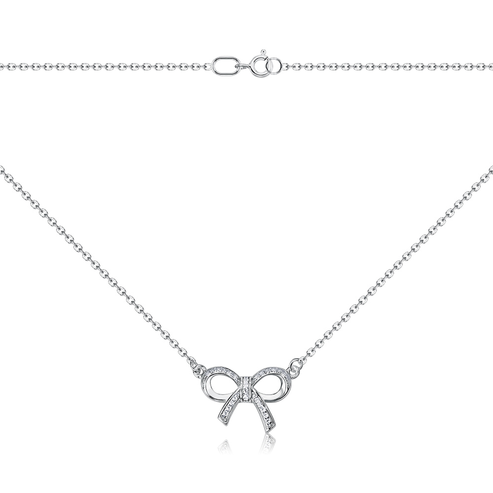 Срібне кольє з фіанітами 96077/66024/12/1/323