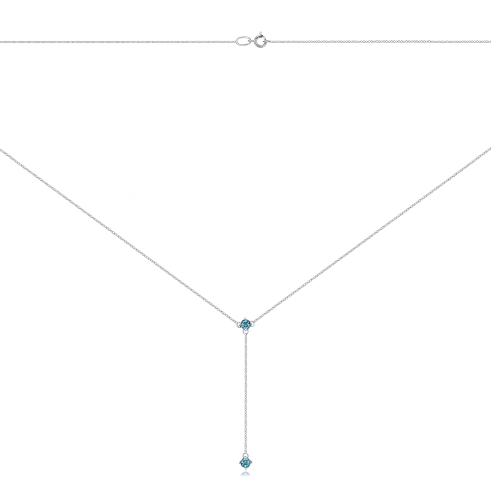 Срібне кольє з топазами 96079/66024-3/12/1/5040