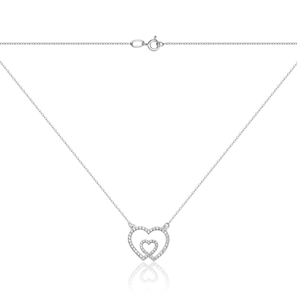 Срібне кольє з фіанітами 96085/66024-3/12/1/36