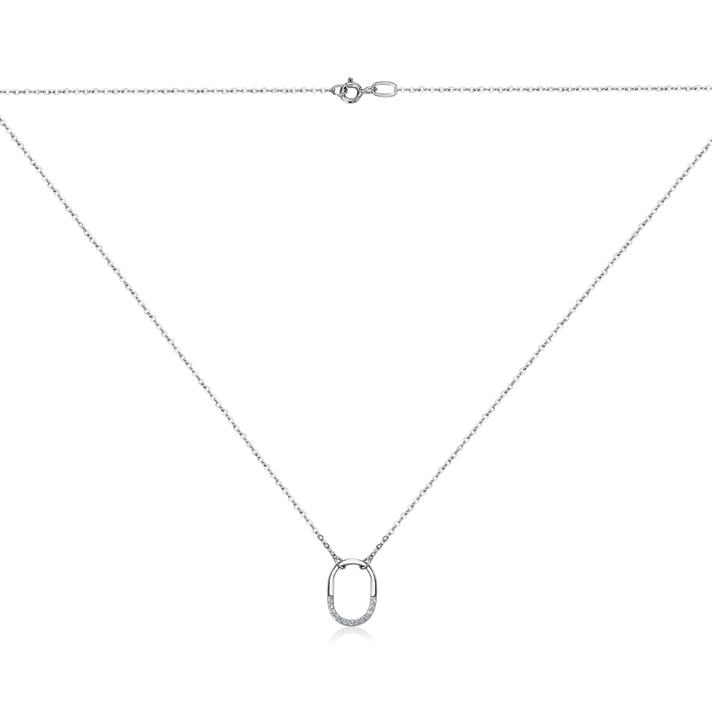 Срібне кольє з фіанітами 96089/66024-3/12/1/1