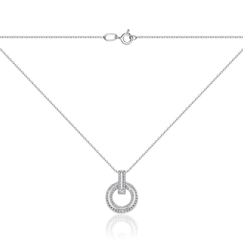 Срібне кольє з фіанітами 96090/66024-3/12/1/1