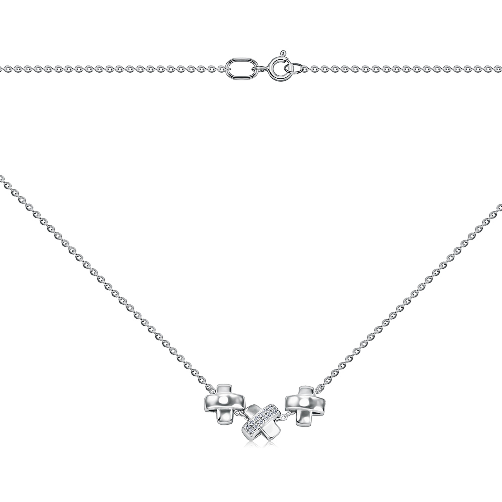 Серебряное колье 96101/66024-3/12/1/1