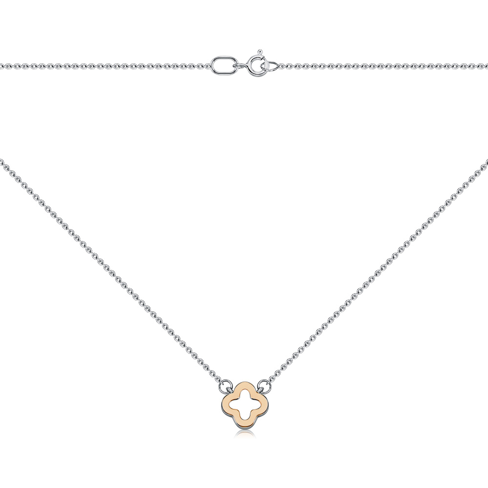 Срібне кольє з золотою накладкою 96106/66024-3/09/1