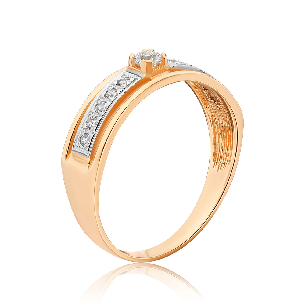 Золота каблучка з фіанітами КД 032