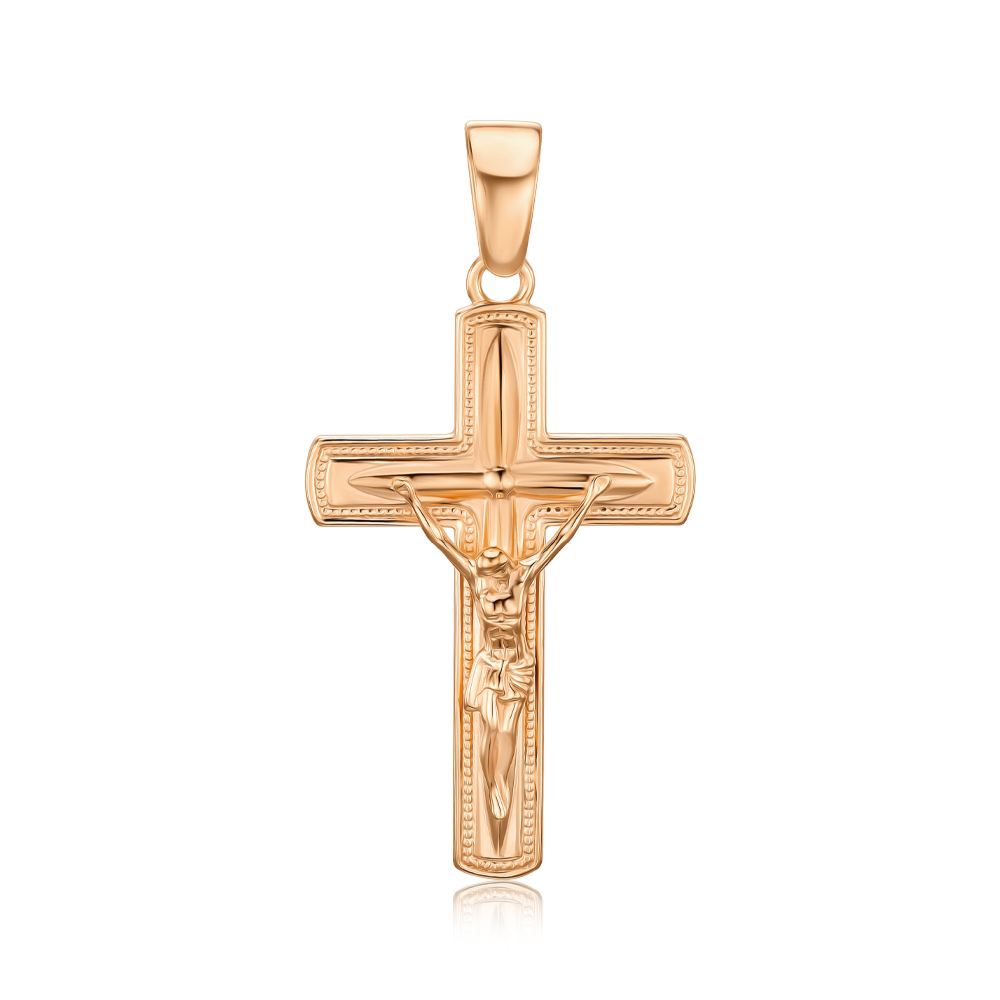 Срібний позолочений хрестик без вставки 70090-Пз/17/0