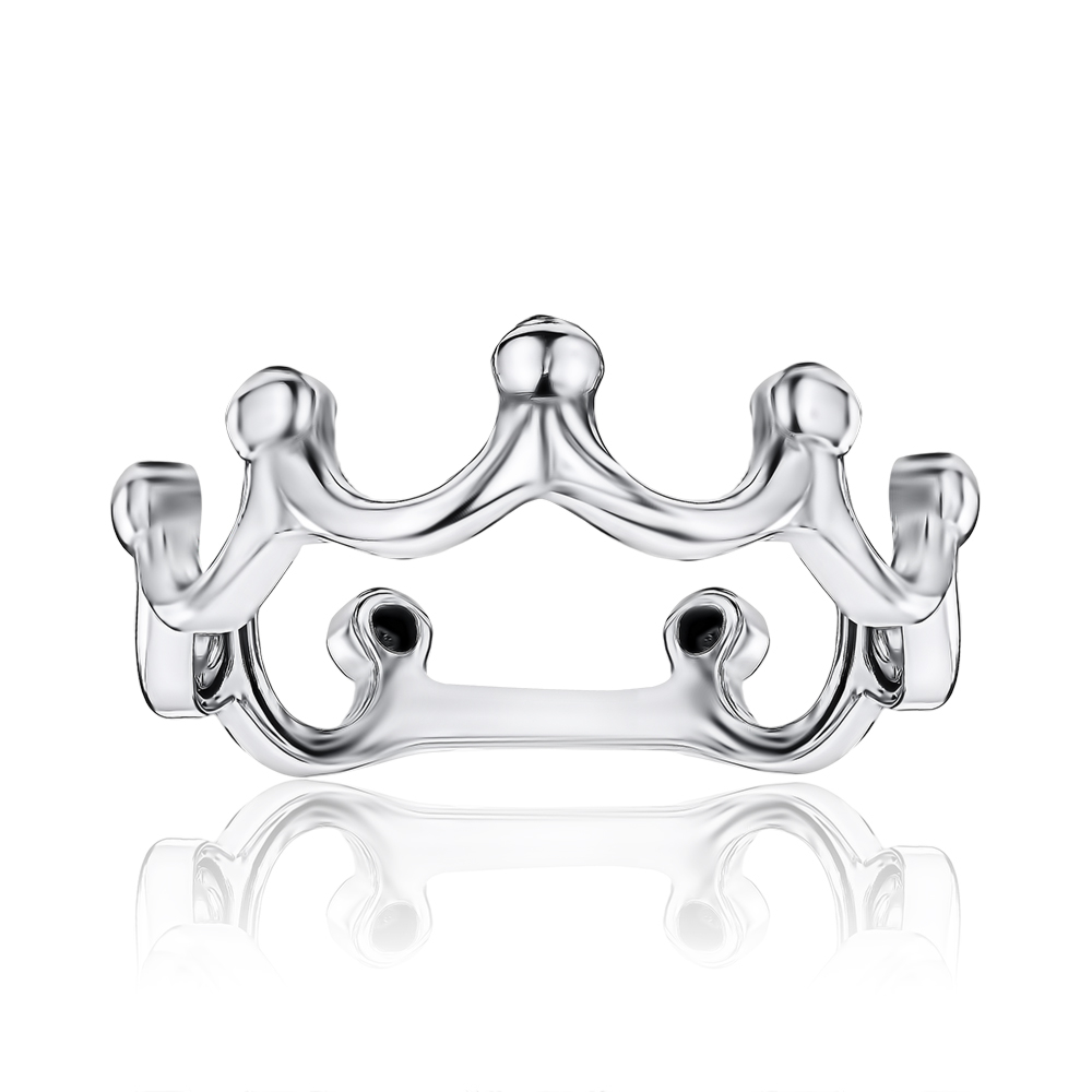 Срібна каблучка Корона без вставки МН-100 к Rh