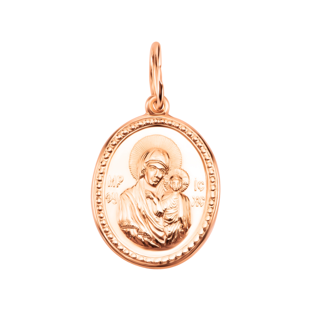 Золотая подвеска-иконка Божией Матери. Артикул UG5и019