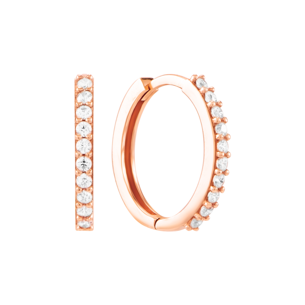 Золоті сережки-конго з фіанітами. Артикул UG52111025701